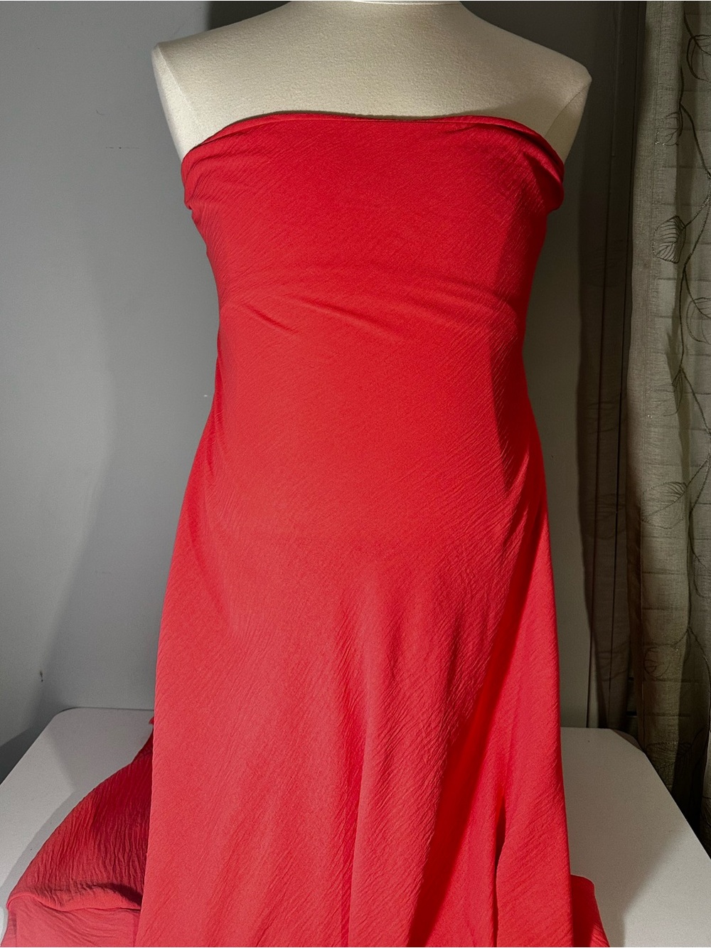 See You Monday Coral Strapless Dress